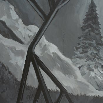 Untitled (Some Yosemite) - Acrylic on Paper - 27" x 21"}
